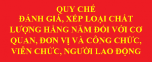 Ban hành Quy chế đánh giá, xếp loại chất lượng hằng năm đối với cơ quan, đơn vị và công chức, viên chức, người lao động Sở Nội vụ.