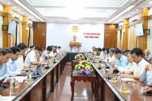 Điểm cầu tại Trụ sở Ủy ban nhân dân tỉnh Bình Định