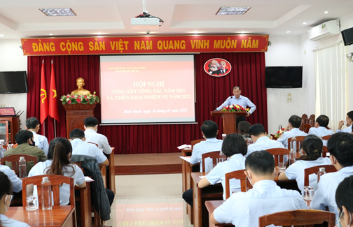 Đồng chí Lê Minh Tuấn, Tỉnh ủy viên, Phó Trưởng Ban Tổ chức Tỉnh ủy,  Giám đốc Sở phát biểu chỉ đạo tại Hội nghị