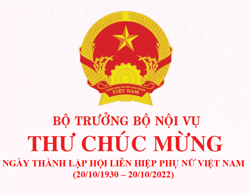 Thư chúc mừng của Bộ trưởng Phạm Thị Thanh Trà nhân dịp kỷ niệm 92 năm Ngày thành lập Hội Liên hiệp phụ nữ Việt Nam (20/10/1930 - 20/10/2022).