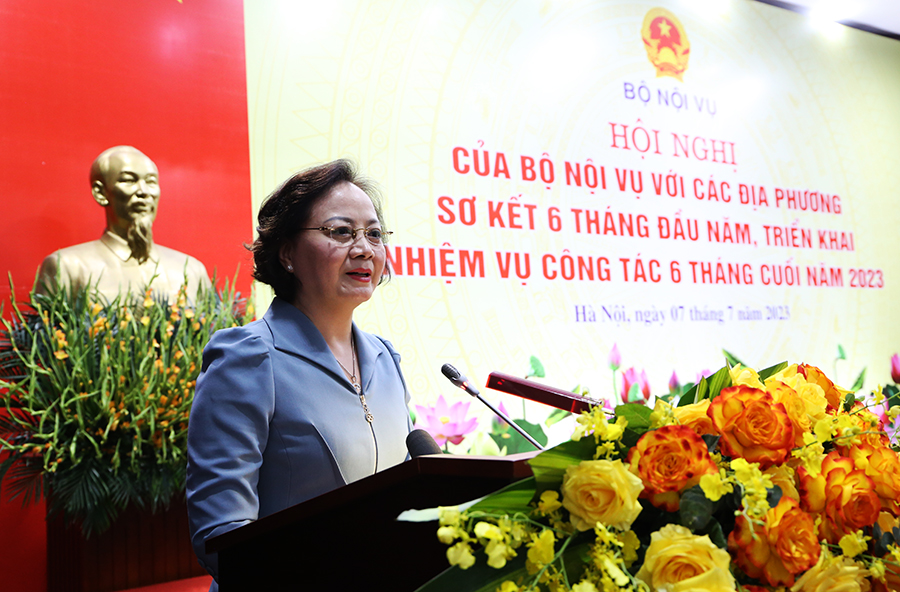 Bộ trưởng Phạm Thị Thanh trà phát biểu tại Hội nghị