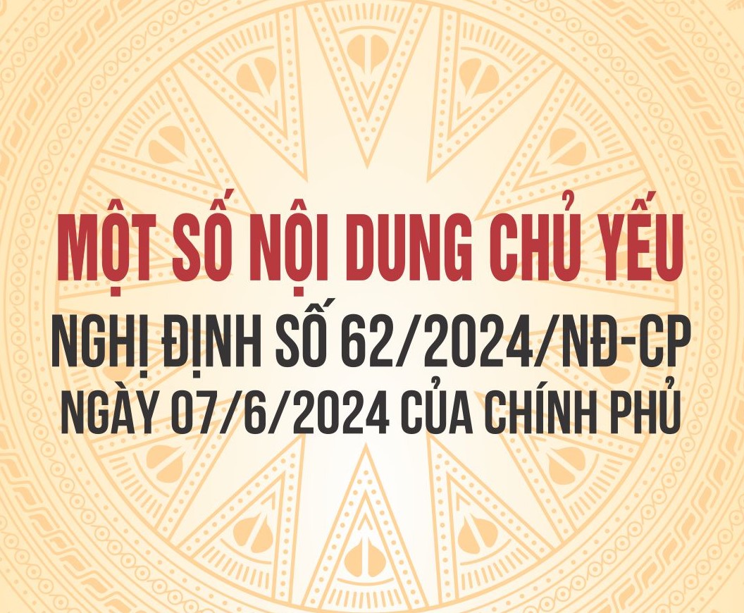 Một số nội dung chủ yếu Nghị định số 62/2024/NĐ-CP ngày 07/6/2024